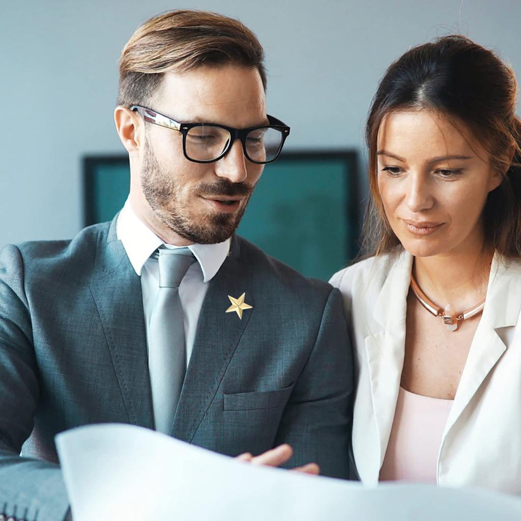 FOMIYES 12-teiliges Set Stern-Anstecknadeln, Gold, 0,8 x 0,8 Zoll, Stern-Accessoires, Pentagramm-Abzeichen, Party-Kostüm-Dekorationen, für den Unabhängigkeitstag