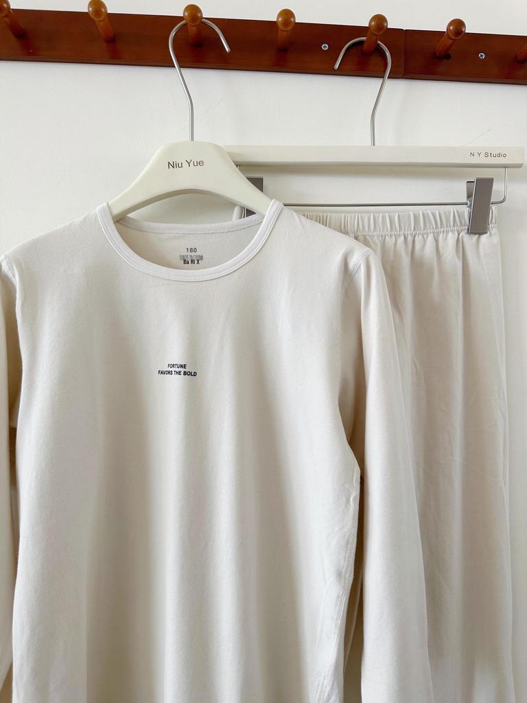 Teen Big Kid Autumn Pajamas - Solid Color, Unisex, Soft Lycra, Xinjiang Cotton, Comfortable & Skin-Friendly