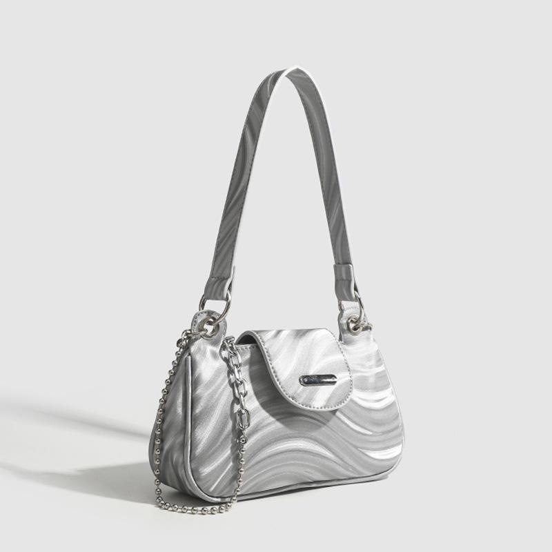 Original Bag Silky Black Silver Texture Armpit Crossbody Chain Sweet Cool Niche