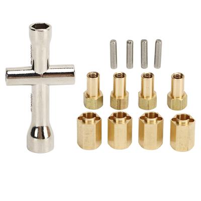 7mm Brass Wheel Hex Hub Extenders RC Wheel Spacers Brass Extended Combiner with Cross Wrench for
