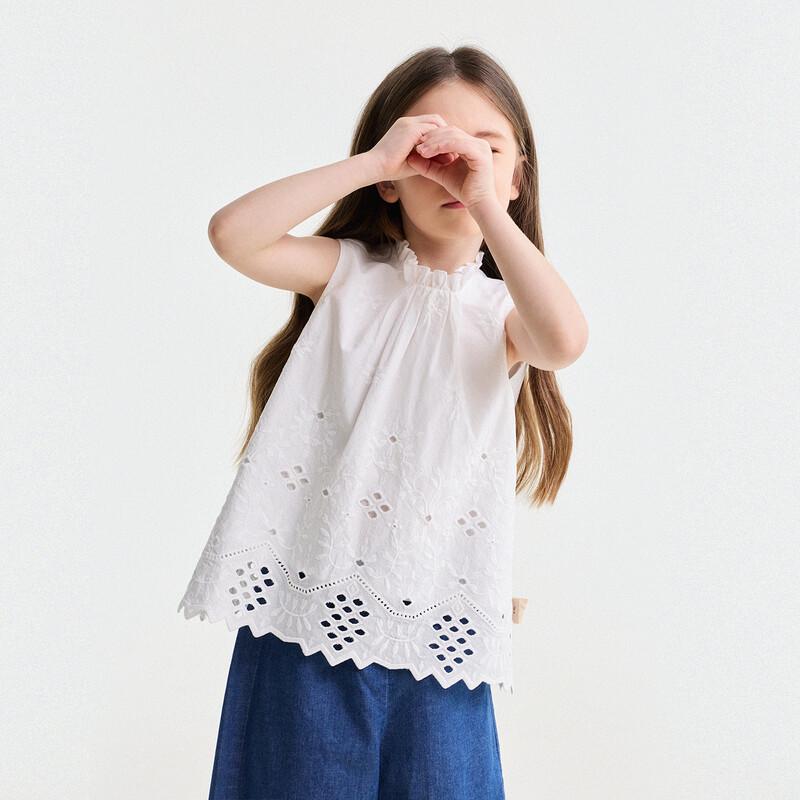Girls' French Lace Cotton Vest