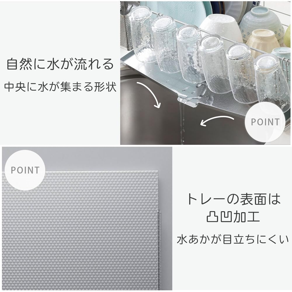 Shimomura Planning Drainer Rack for 5 To 6 People In Above the Sink Tray That Does Not Show Limescale Suitable for Various Tableware Includes 6 Glass