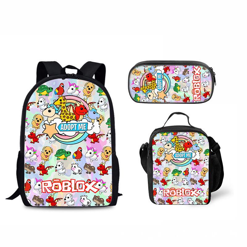 Roblox Student Backpack Set With Nylon Material And Pencil Case For Daily Use