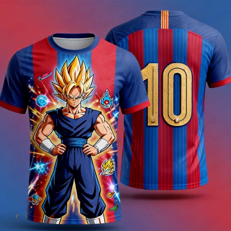 Japan Anime 3D Print Sports Quick-dry Breathable Men T-shirt Outdoor Football Jersey Harajuku Parent-child Short-sleeve Clothing