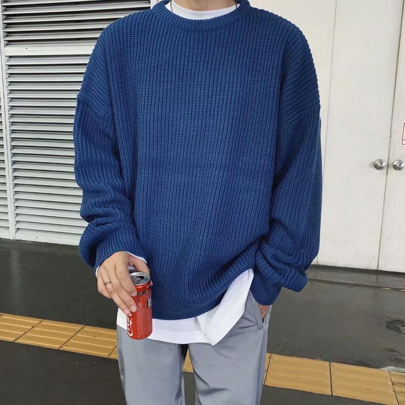 Maglione Trendy da Uomo a Blocchi di Colore a Righe con Girocollo - Maglieria Casual Autunno/Inverno 2023