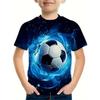 Summer Children's Clothing Boy Fashion Versatile Football Pattern Print T-Shirt for Boys Casual Street Short Sleeve Boys Clothes
