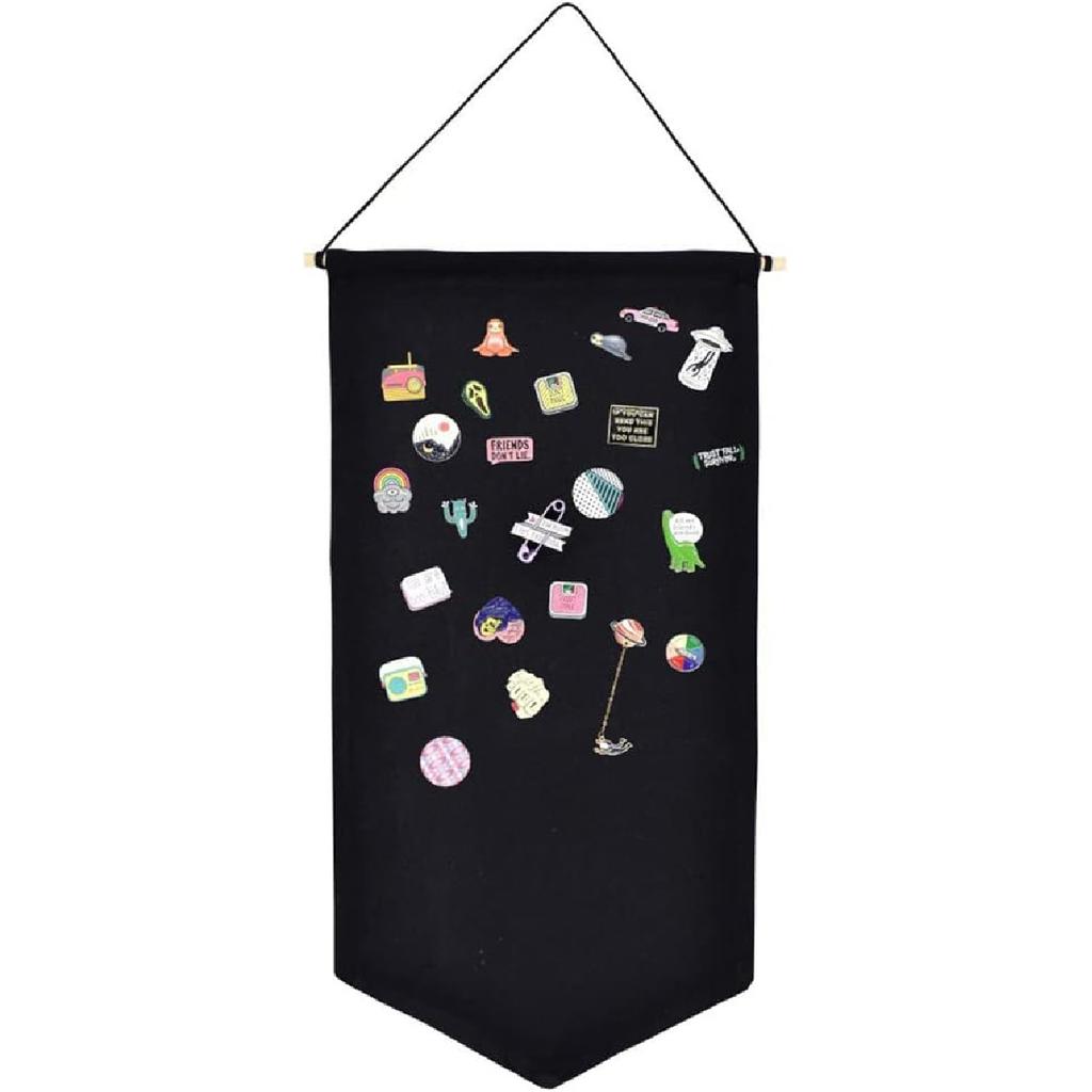 Wall Hanging Brooch Jewelry Storage Case Canvas Display Stand Enamel Pin Display Banner Holder Earrings Necklace Glitter Pin Collection Organizer