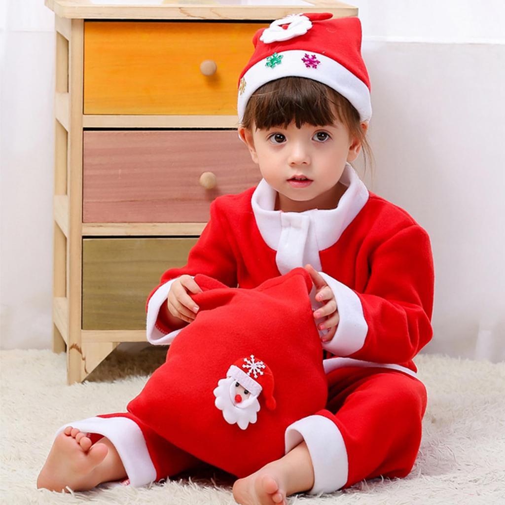 EnjoIt Santa Claus Costume for Boys and Size Santa Christmas Family Nursery Elementary G5036 Kids, Girls, 90-120cm, Kids' Outfit, Parties, Dinners,