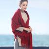 Hengyuanxiang 100% Pure Wool Shawl for Women, Autumn And Winter Warm Thick Scarf, Gift for Mom, New Year Birthday Present