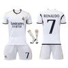 Real Madrid Ronaldo Dětský Fotbalový Dres Bílý Krátký Rukáv Mladistvý Tréninkový Zápasový Top Prodyšný Rychleschnoucí
