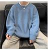 Men's Ribbed Knit Sweater Crew Neck Loose Casual Long Sleeve Jumper