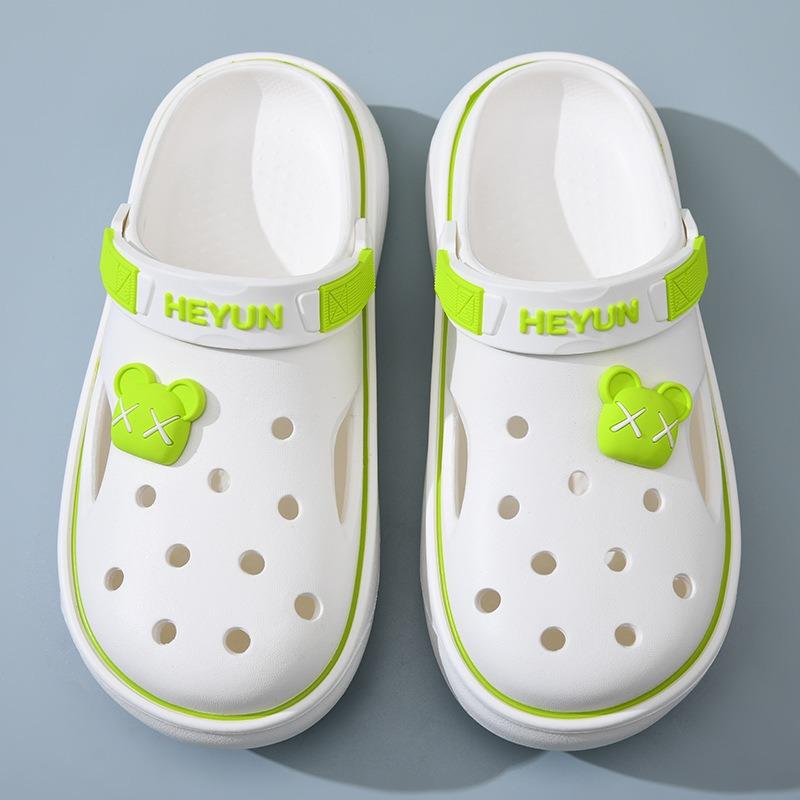 

New hole shoes women s summer heightening deodorant wear-resistant EVA bag head drag outside wear non-slip breathable advanced sandals 35-36 білий