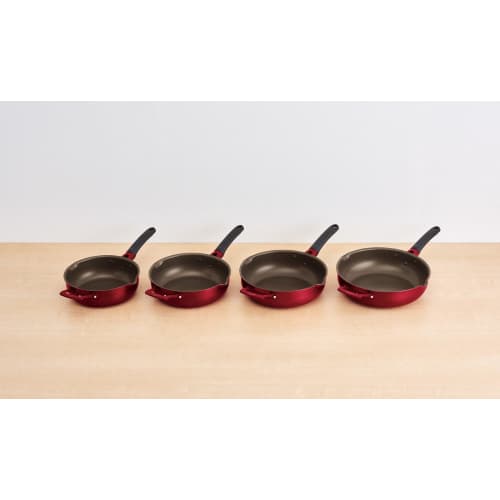 Thermos Durable Series Multi-Pan Stir-Fry Pot 30cm Red IH Compatible KFJ-030W R