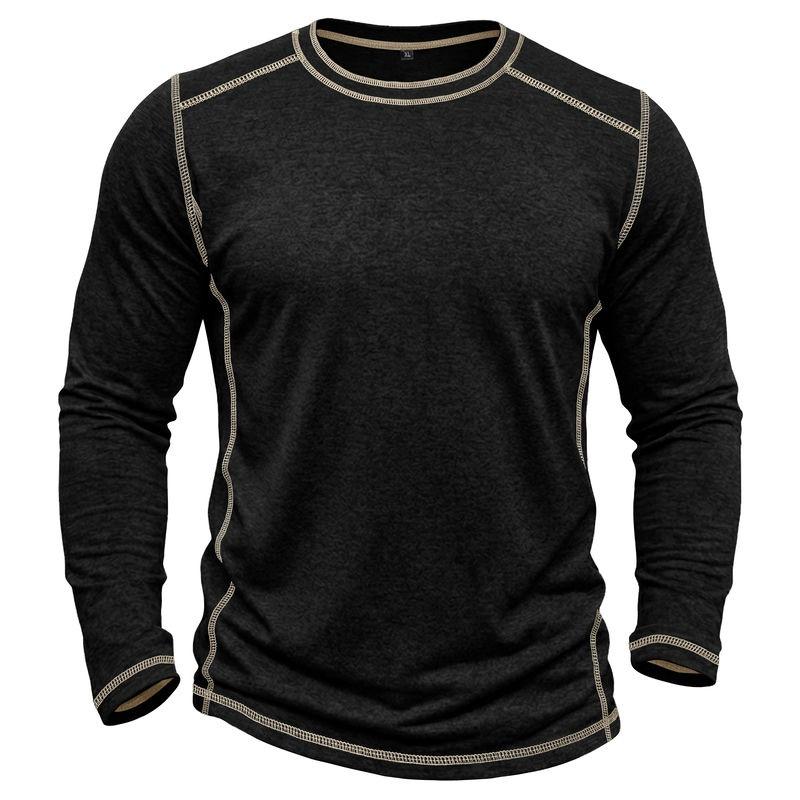 Men's Retro Long Sleeve T-Shirt Casual Soft Basic Tee for Daily Streetwear Outdoor Breathable Spring Autumn Tops
