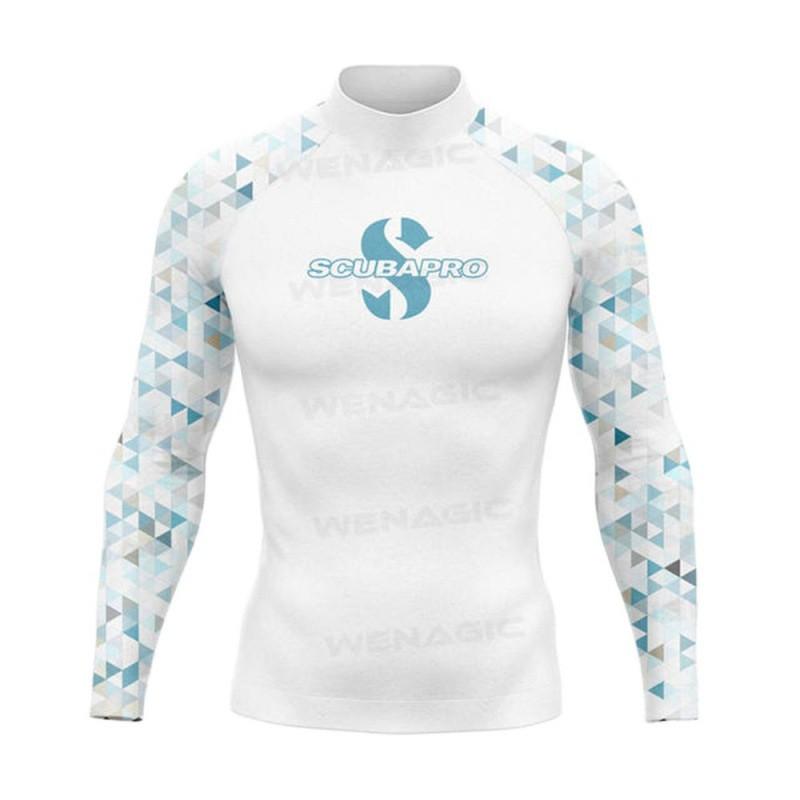Mens UPF 50 Long Sleeve Rash Guard Surfing Diving Swimming UV Protection Sunproof Beach Wear