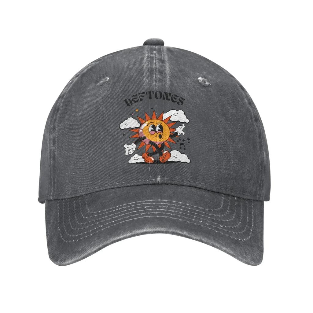 Deftones Rock Band Sun Baseball Cap Casual Unisex-Teens Washed Hip Hop Hat Print Hunting Camping Baseball Caps Birthday Present