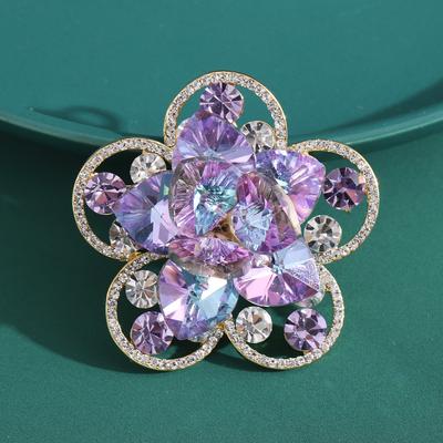 Broche fleur incrustée de diamants, mode haut de gamme, tempérament, polyvalente, pour costume