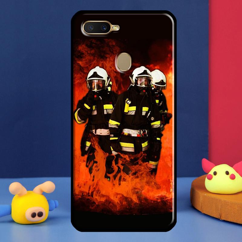 Fire Fighting Hero Case For Oppo A98 A78 A58 A15 A16 A17 A5 A9 A91 A52 A72 A76 A96 A74 A94 A54 S A57 A77 Cover