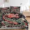 3pcs Chinese Dragon Bedding Set, Including 1 Quilt Cover and 2 Pillow Shams, Without Filling, Soft and Comfortable Home Bedroom Fabric, Fash