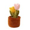Tulips Roses Peach Blossoms Lotus Flowers Plush Potted Plant Toy For Kids Gift