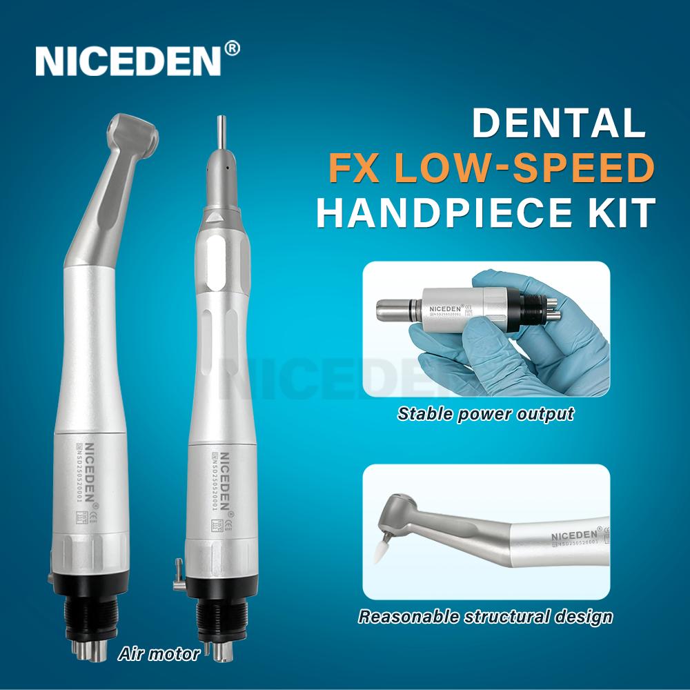 Niceden FX Styl Zubní Nízkorychlostní Sada FX Rovný Násadec A FX 1:1 Kolénkový vzduchový motor 2/4 otvory s kuličkovým ložiskem