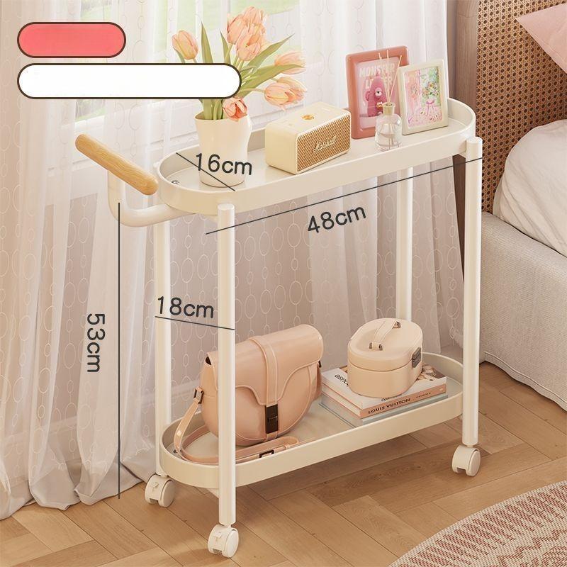 Movable Storage Rack Double-layer Trolley Storage Holders Kitchen Grocery Organizers Rack with Wheels Kitchenware Organization 11450₽