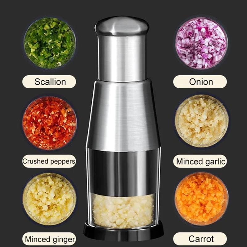 Manual Garlic Chopper Food Crusher Garlic Pressing Handheld Food Processors Slicer Dicer Mixer Kitchen Vegetable Slicer Tool