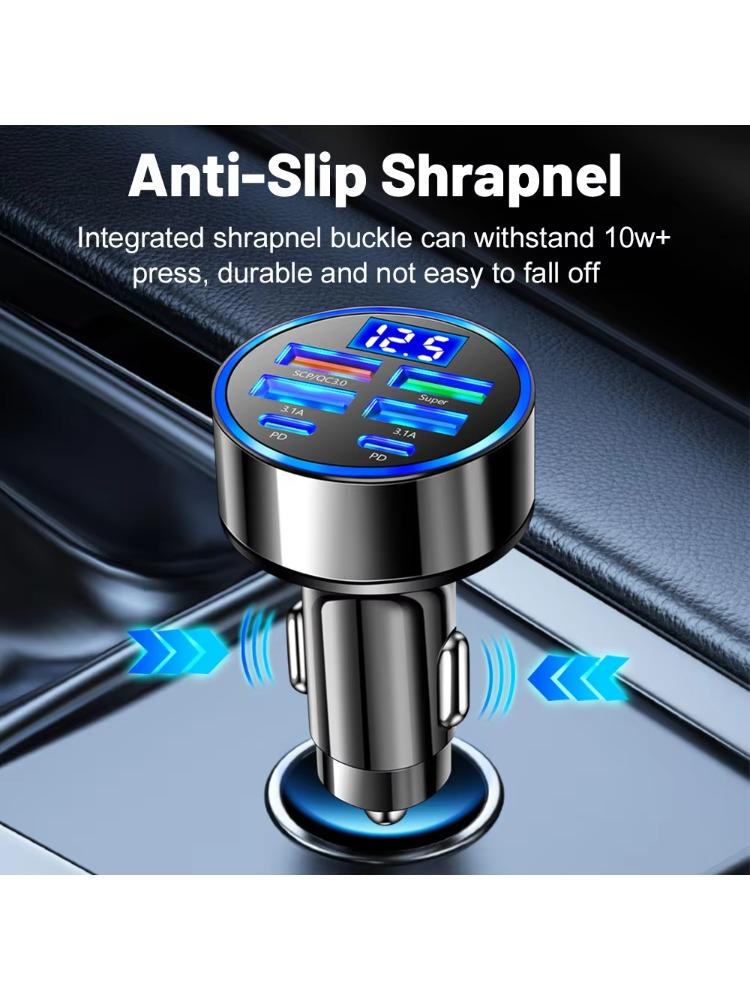 

100 Вт 6 портов автомобильное зарядное устройство быстрая зарядка PD QC3.0 USB C автомобильное зарядное устройство для телефона адаптер типа C в машину для iPhone Samsung Huawei Xiaomi