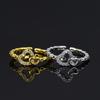 Women's High-End Double Heart Rhinestone Open Ring - Light Luxury Versatile Stacking Jewelry