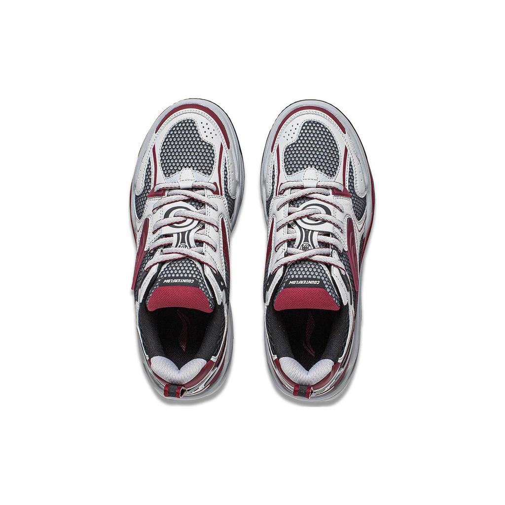 Li Ning Flash Star 2 Slip Resistant Abrasion Resistant Low Top Casual Shoes Men's Black Gray Red AGLT171-1