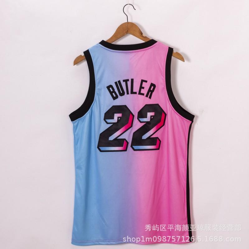 Camisa de Basquete Masculina Jimmy Butler 22 Miami Heat Costurada Roupa de Fã Roupa Esportiva Top Atlético Respirável