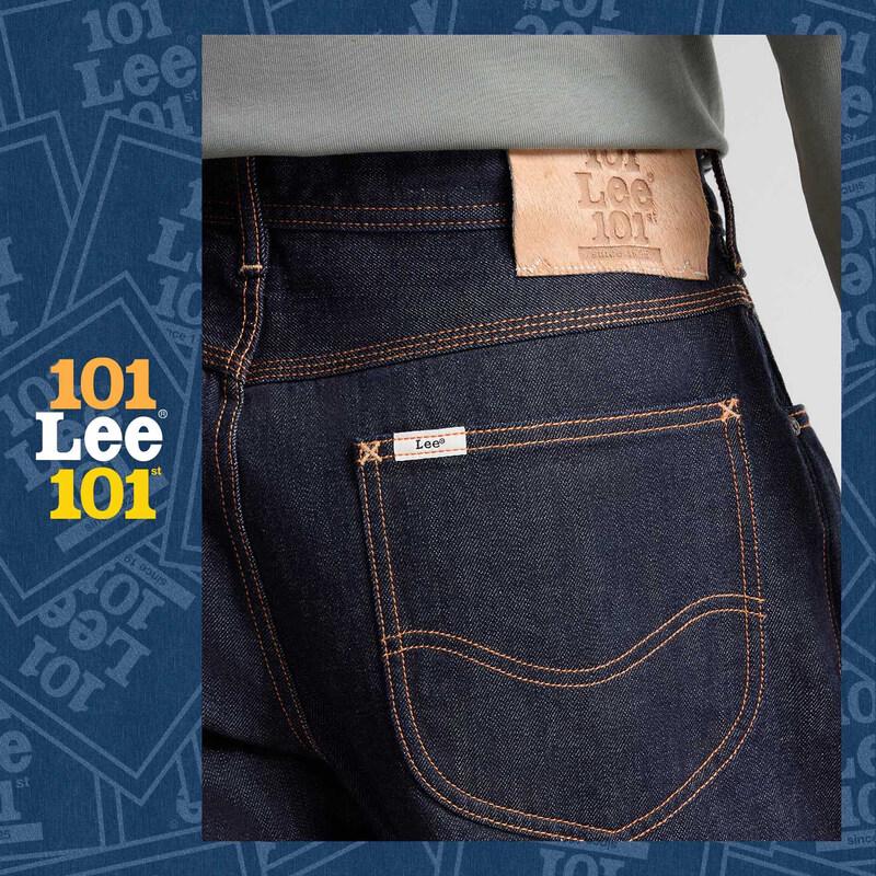 Lee Men's 101 Classic Straight-Leg Rinsed Wash Jeans