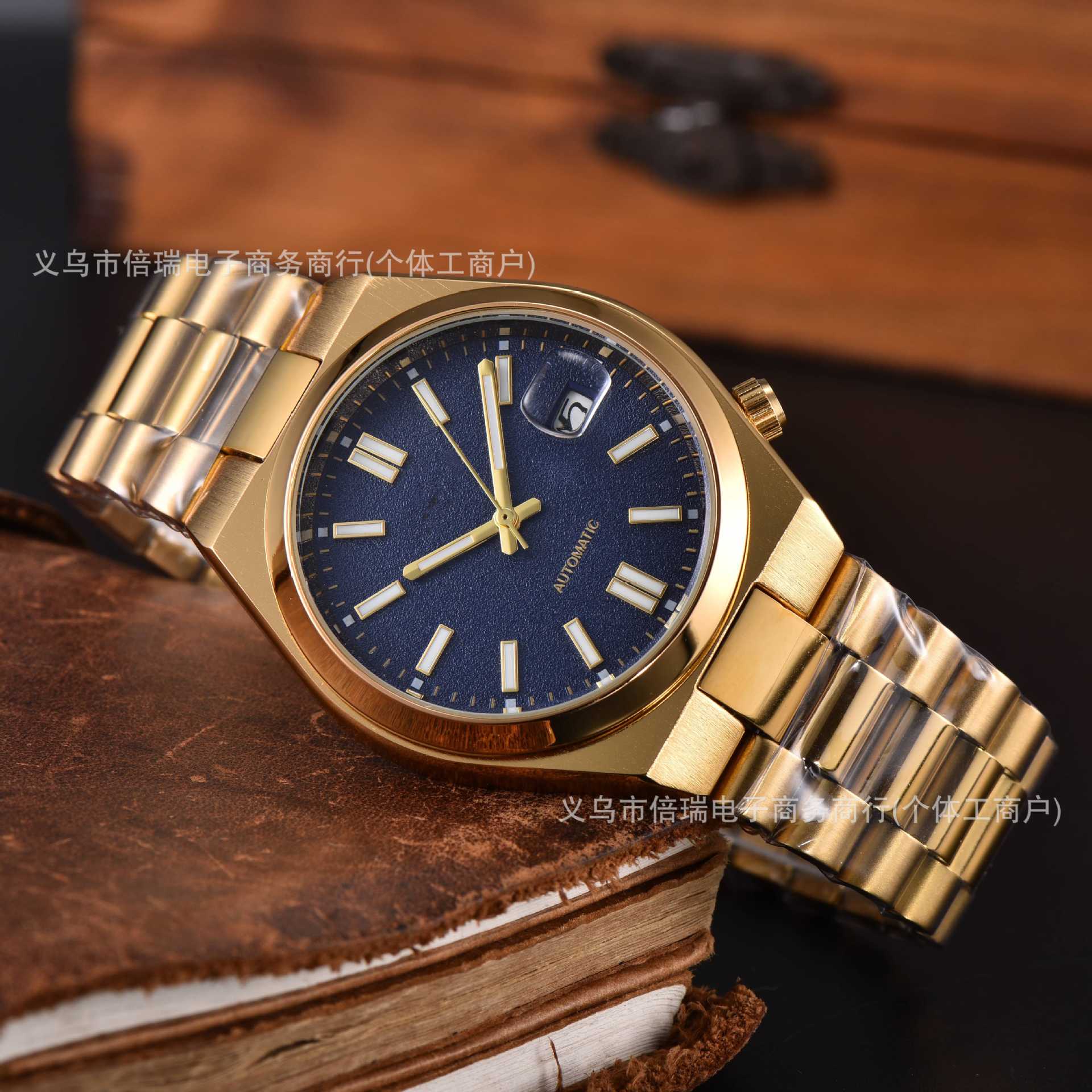 West Railway Me Kleur Water Geest Horloge Eenvoudig Zakelijk Volledig Automatisch Mechanisch Herenhorloge Stalen Band Kalenderhorloge