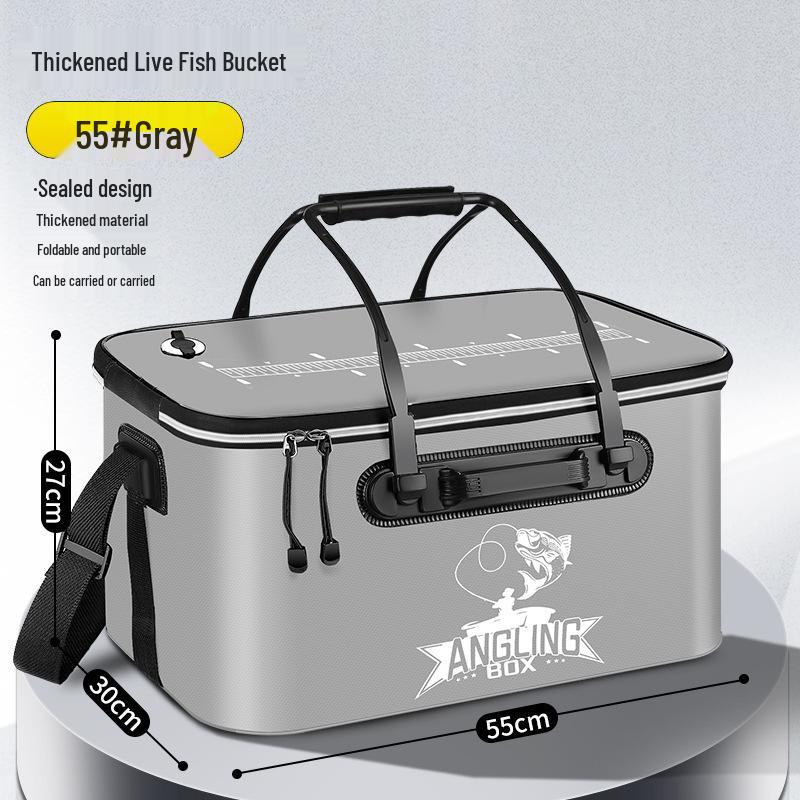 Multi-functional EVA Folding Fish Bucket: Live Fish Protector & Tackle Box.