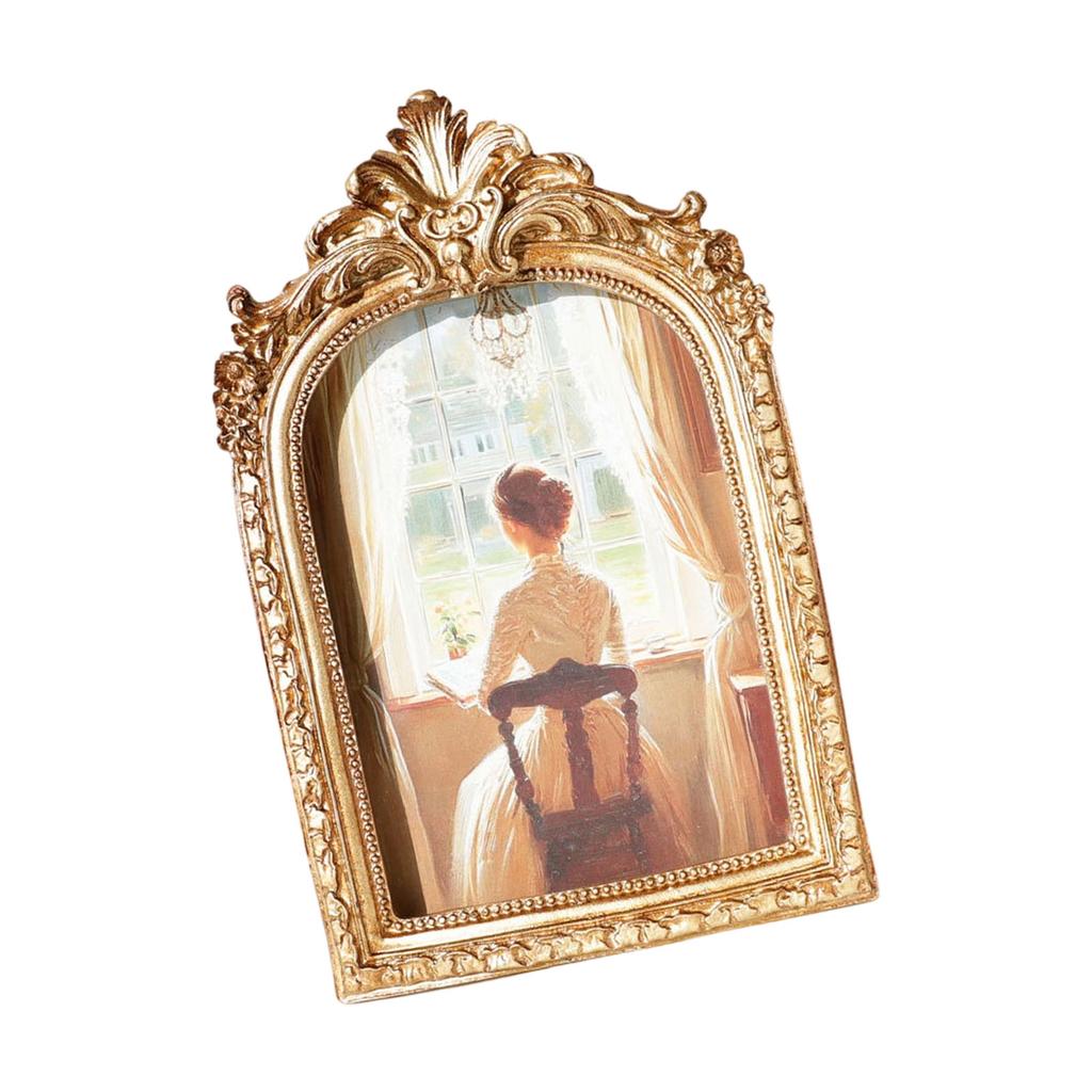 Classical Wall Mount Photo Frame With Stand Elegant Antique Resins Picture Frame For Living Room Bedroom Office Decors