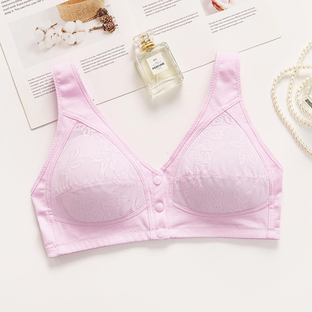 

Летний тонкий бюстгальтер с пряжкой спереди без стального кольца, большой нагрудный жилет, нижнее белье, удобный бюстгальтер с вентиляционными отверстиями 85 розовый
