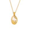 MamacitaLay 18K Gold Plated Stainless Steel Zircon Star Twelve Constellation Shell Necklace Women's Waterproof Neck Jewelry Gift