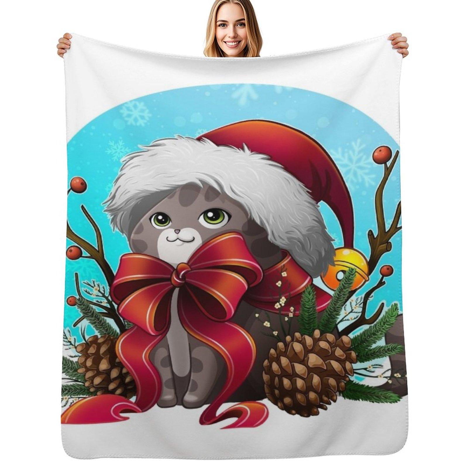 

Christmas Pou Throw Blanket Multi Use Warm Blanket for Living Room Bedroom 102x76cm(40x30in)