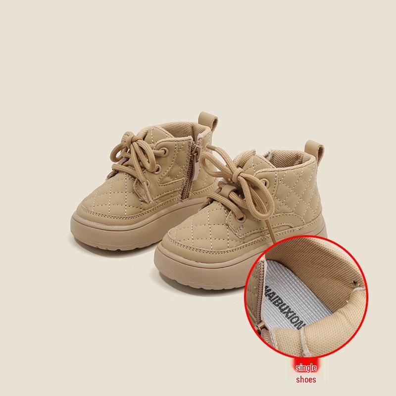 Winter-Gehschuhe für Kleinkinder aus Leder: Koreanische Kinderschneestiefel mit Fleece & Baumwolle für Babys und Mädchen.