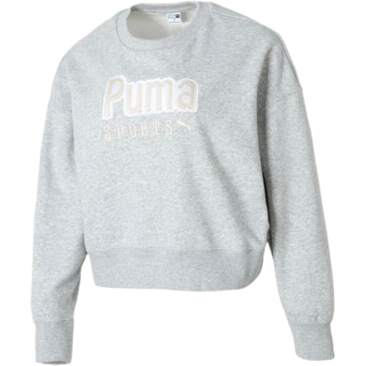 

Puma Вышитый логотип с буквами для бега, спорта, фитнеса, повседневная американская толстовка с капюшоном, женские толстовки серого цвета 626169-04 XS