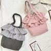 3 Large-capacity Bud Bags, Cute Ruffle Edge Shoulder Bags, Student Class Bags, Going Out Messenger Bags