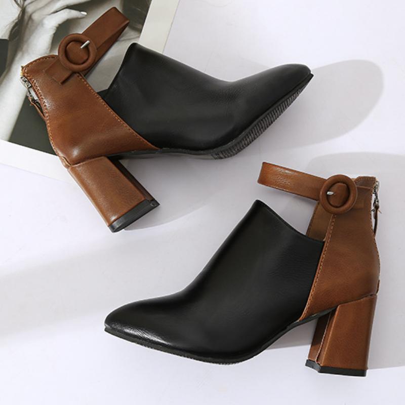 New Arrival Size 35-44 Women Boots for Autumn Large Size High Heels Ankle Boots Women Pumps Shoes Pointed Toe Booties WSH4190