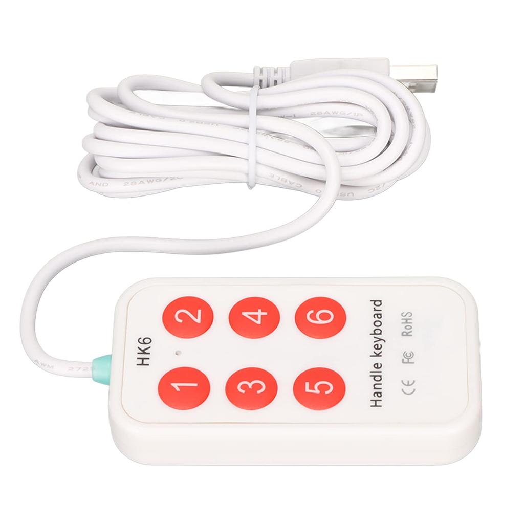 Programmable Multifunction Mechanical Gaming Macro USB 6 Key Handheld Switch Controller for Hospital Image Scanning Keypad, Keypad, Keypad,