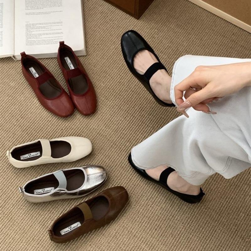 New Fashion Autumn Women Flat Heel Shoes Fashion Round Toe Shallow Slip on Mary Jane Shoes Soft Flat Casual Dress Single Shoes