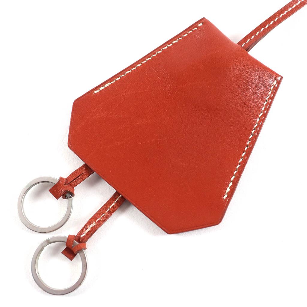 HERMES Necklace Margiela-era Clochette Brown leather Used