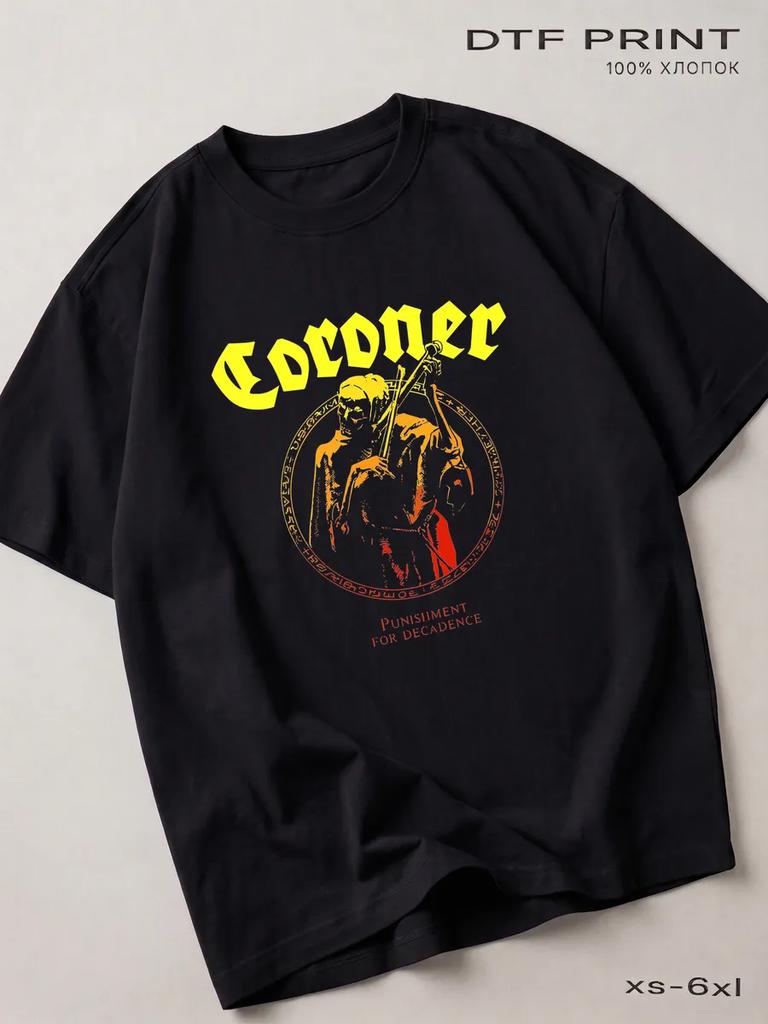 Black T-shirt Coroner, Metal Back In