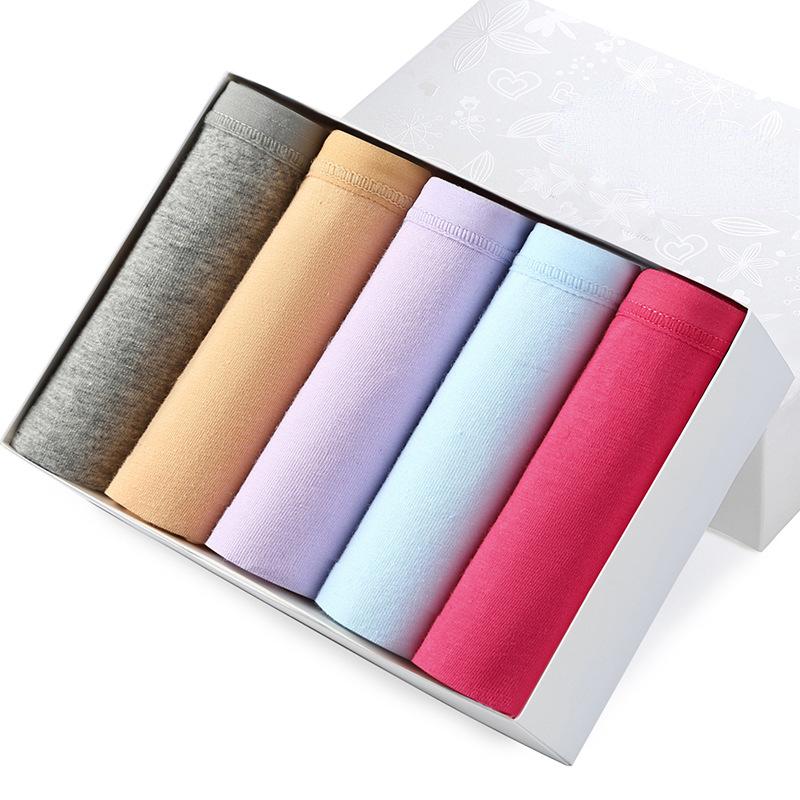 

Модное и минималистичное женское нижнее белье со средней посадкой, хлопковые дышащие трусы, однотонное нижнее белье в упаковке XXXL