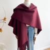 Esterno Premium Tinta Unita con Scialle Grande Tipo Cappa da Donna in Imitazione Cashmere Ispessito Inverno Sciarpa Calda