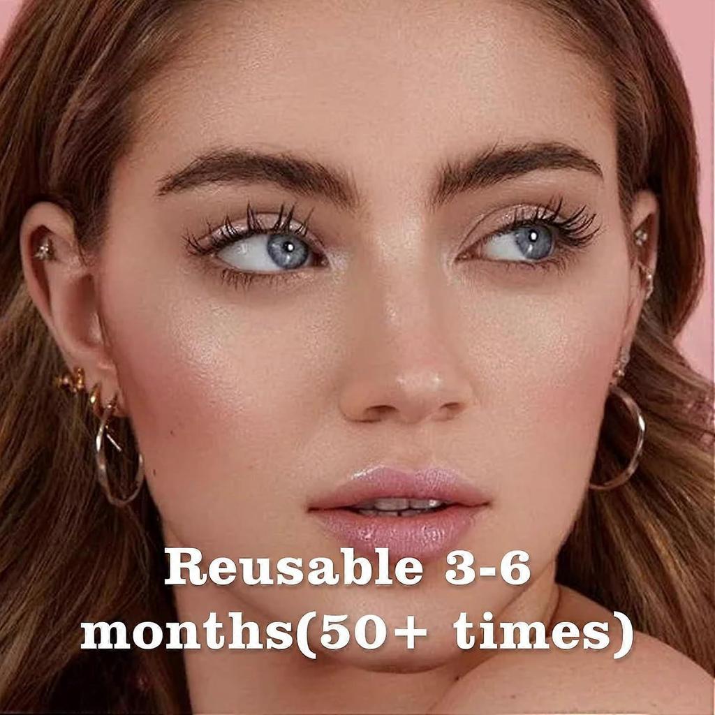 Magnetic Eyelashes, Magnetic Eyelashes with Applicator, 2025 New Upgraded Version Magnetic Eyelashes, Natural Look, Reusable Soft Eyelashes Set