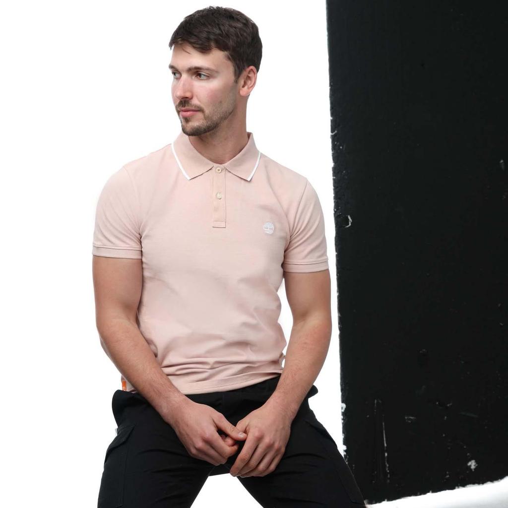 Timberland Mens Printed Short-Sleeved Polo Shirt